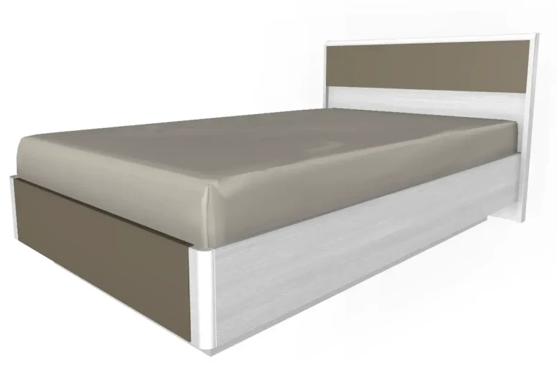 Кровать КР-4001 120х200 (Снежный Ясень/Латте матовый) - купить в Озерце