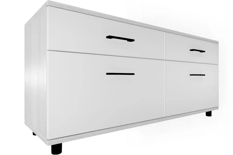 Тумба ТБ-5030-СЯ-БГ (Снежный Ясень/Белый Бриллиант Глянцевый) — Мебель-центр Озерцо