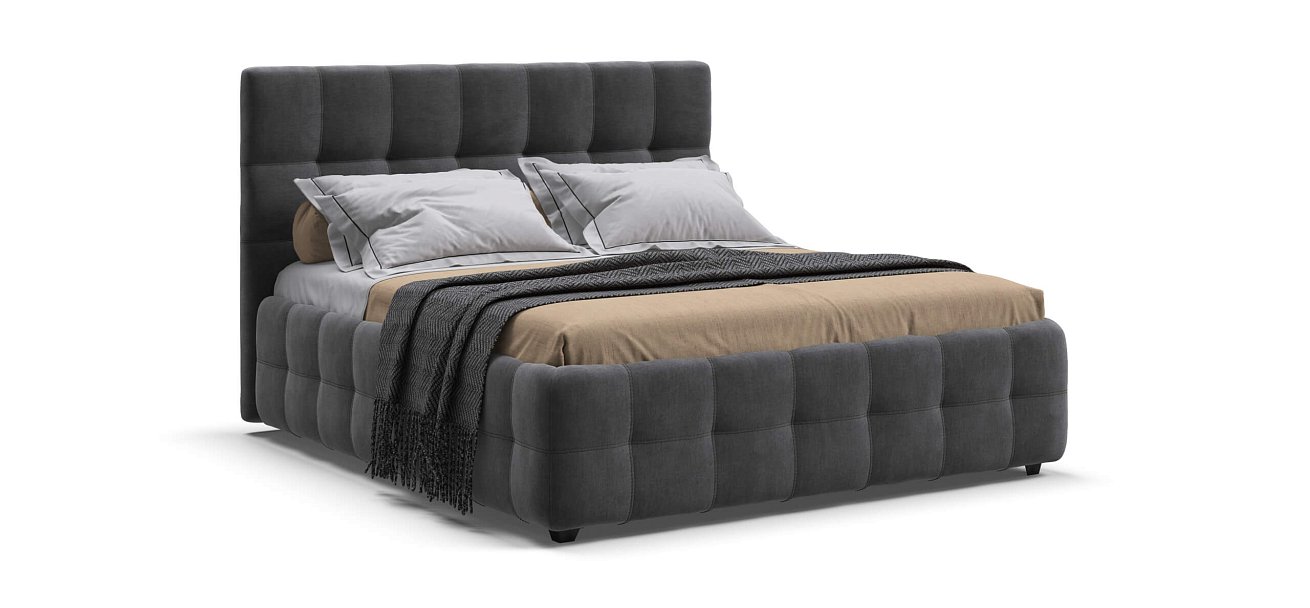 Кровать Босс 160*200 Про велюр Monolit серая - купить в Озерце