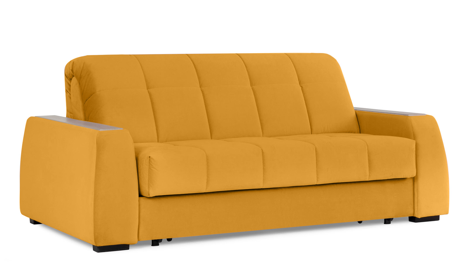 Диван - кровать Domo Pro с накладкой цвета ясень, стежка квадрат, ткань Sky Velvet 30 140x216 — в мебель-центре Озерцо