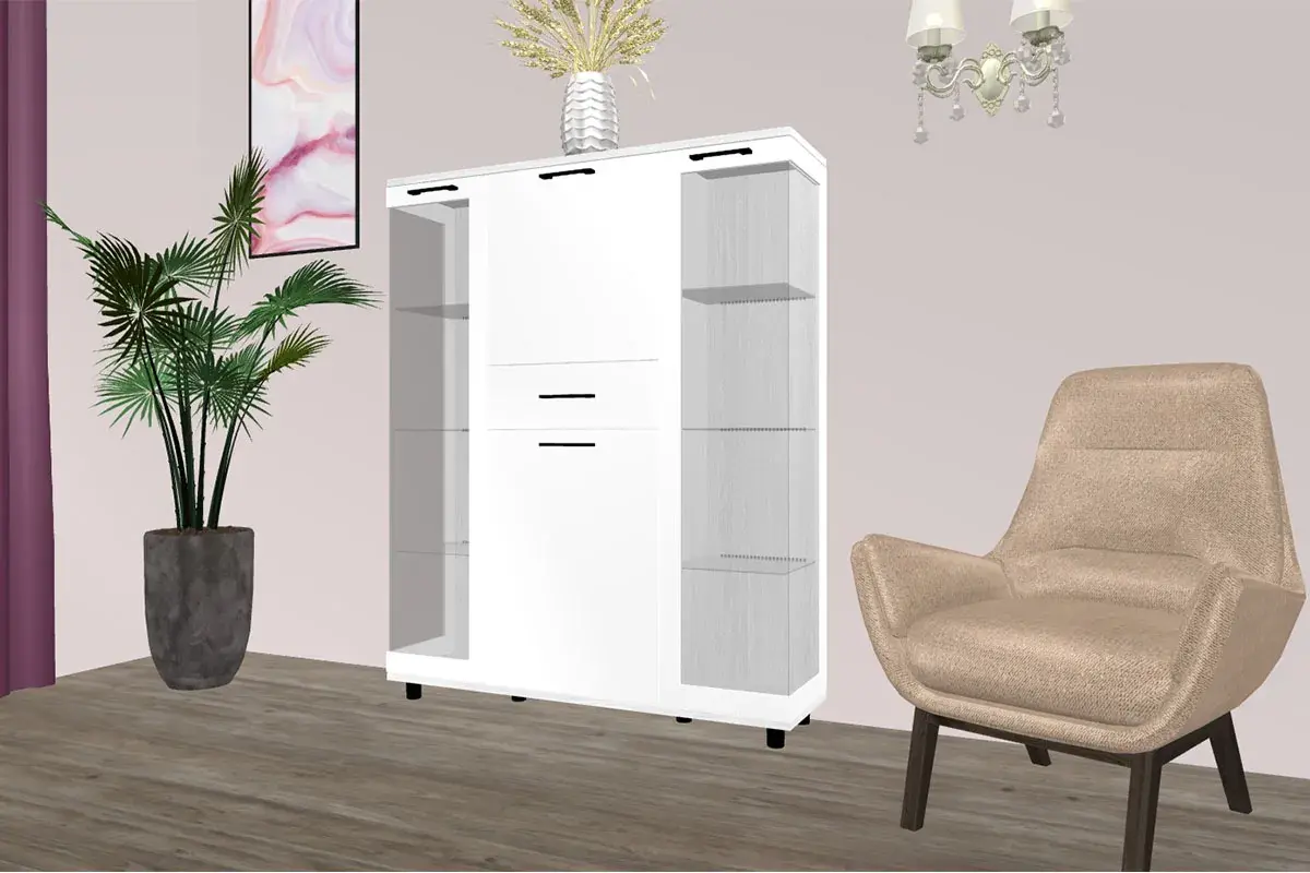 Шкаф многоцелевой ШК-5080-СЯ-БГ (Снежный Ясень/Белый Бриллиант Глянцевый) в мебель-центре Озерцо