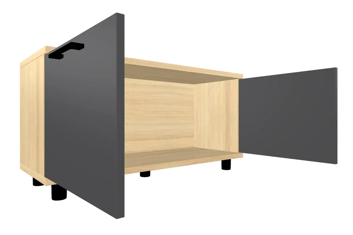 Тумба ТБ-5051-АС-АМ (Ясень Асахи/Антрацит Матовый) — Мебель-центр Озерцо