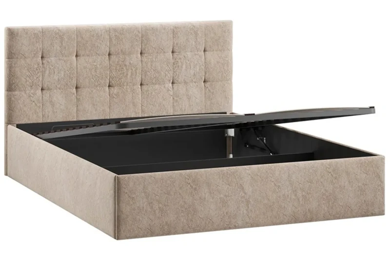 Кровать Джоли Тип 1 с ПМ и заглушиной 160х200 (Микровелюр / Wellmart Dark Beige) - купить в Озерце