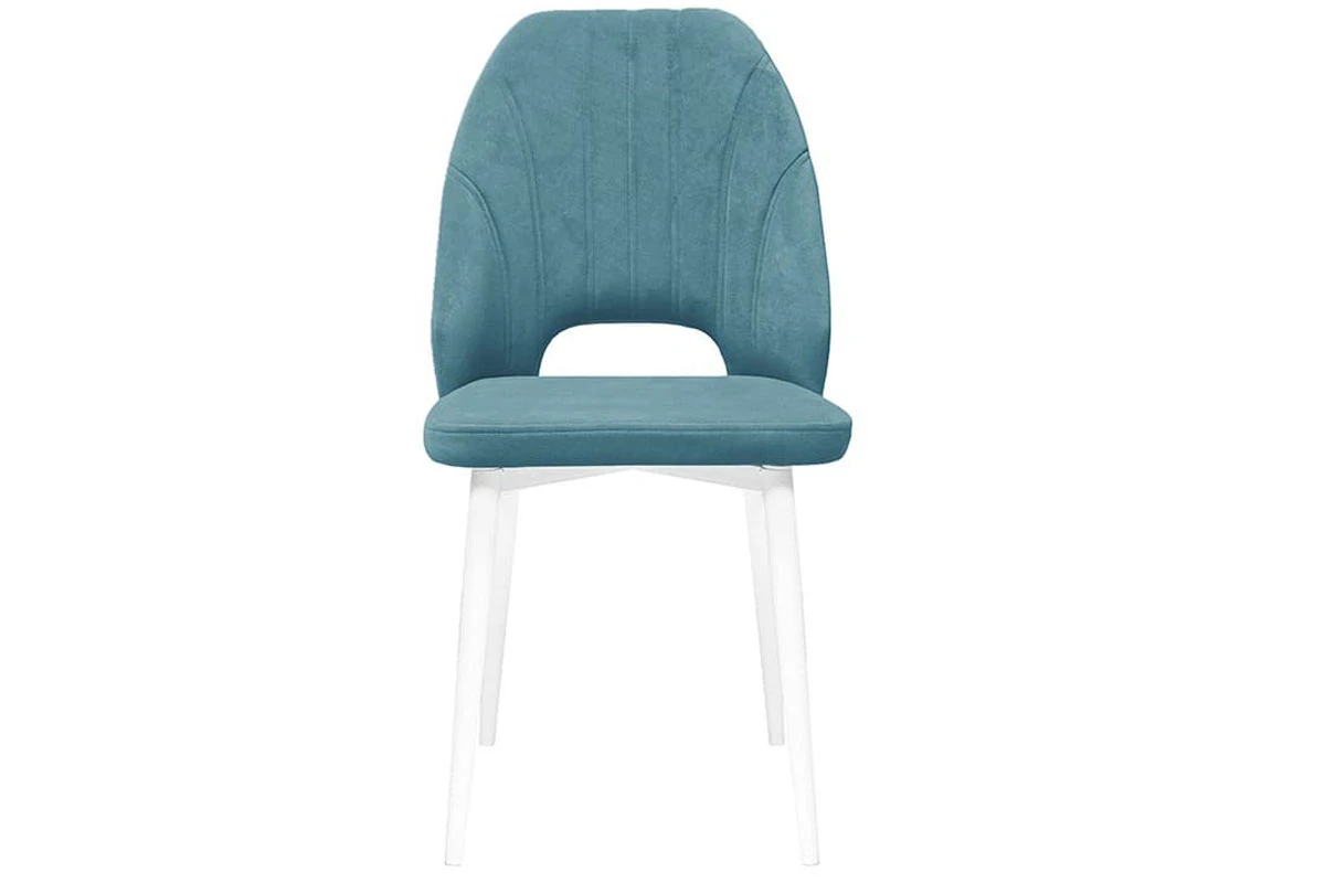 Стул Капри Исп. 2 конус Т2 (Белый муар/Велюр DREAM бирюзовый) - купить в Озерце