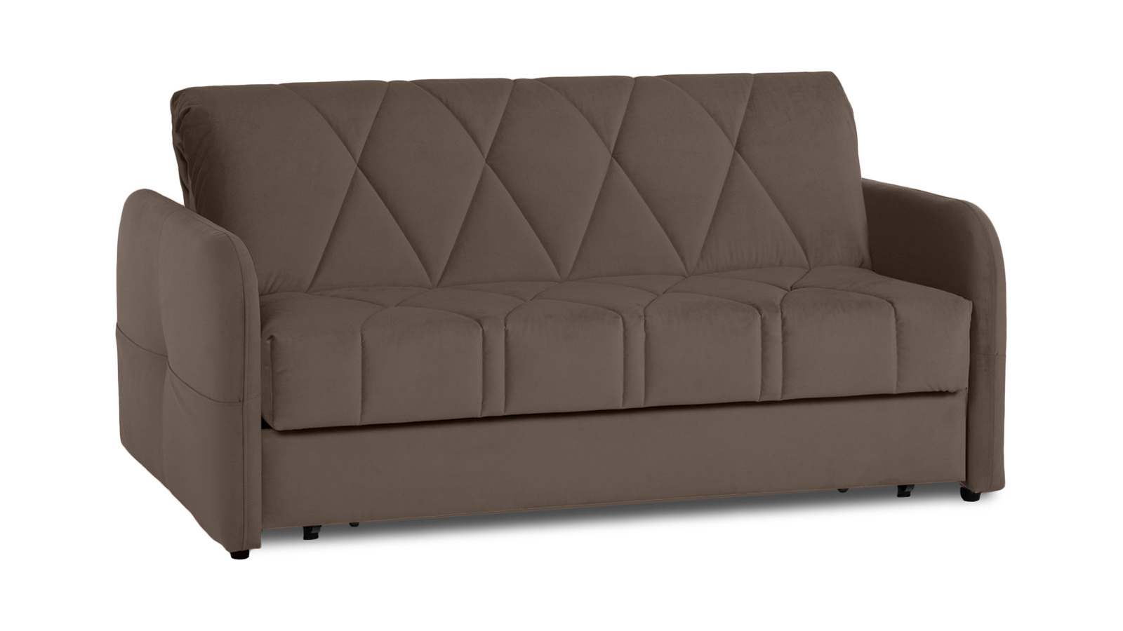 Диван - кровать Domo Pro с мягкими подлокотниками, стежка ромб, ткань Sky Velvet 02 180x216 — купить в Озерце