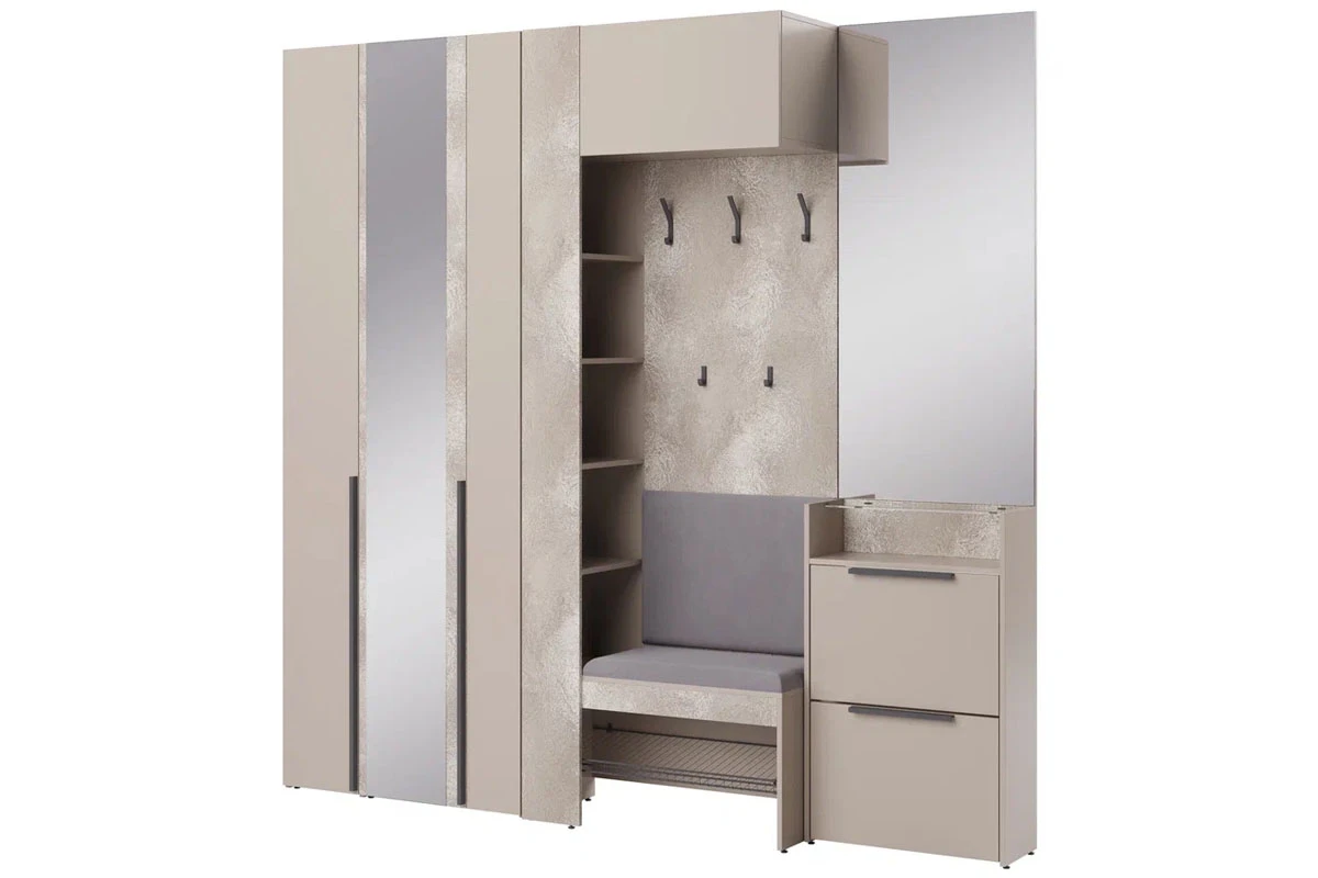 Шкаф трехдверный Сольера мод.5 (ЛДСП Мунлайт/ЛДСП Велюр) в мебель-центре Озерцо