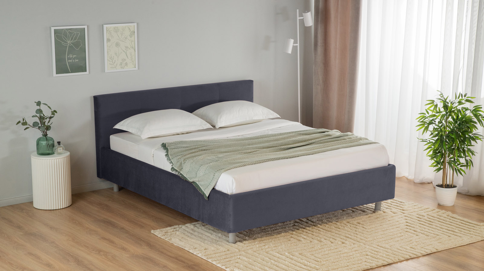 Кровать с подъемным механизмом Vanessa nova, ткань Sky Velvet 40, 200x200 - купить в Озерце