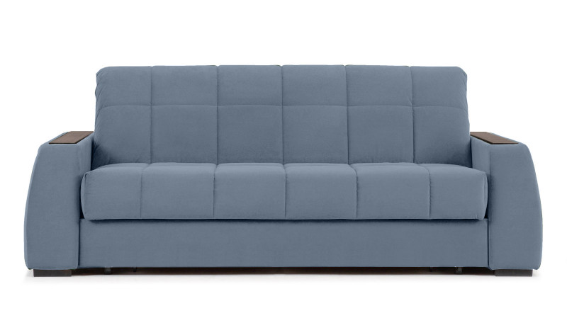 Диван - кровать Domo Pro с полками цвета венге, стежка квадрат, ткань Casanova Ice 180x216 — в мебель-центре Озерцо