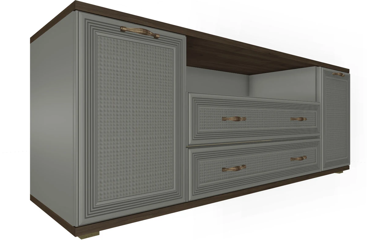 Гостиная Карина-2 (Гикори Джексон Темный/Серый Оникс) — Мебель-центр Озерцо