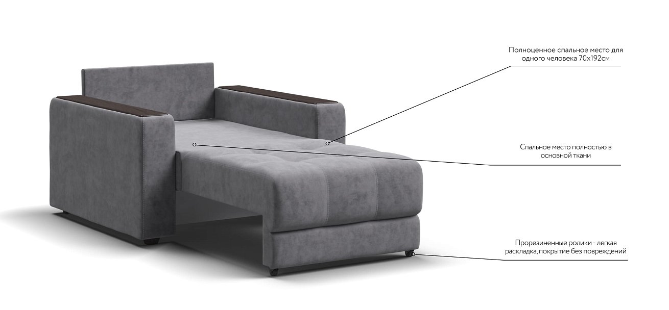 Босс кресло-кровать Велюр Роял агат — купить в Озерце