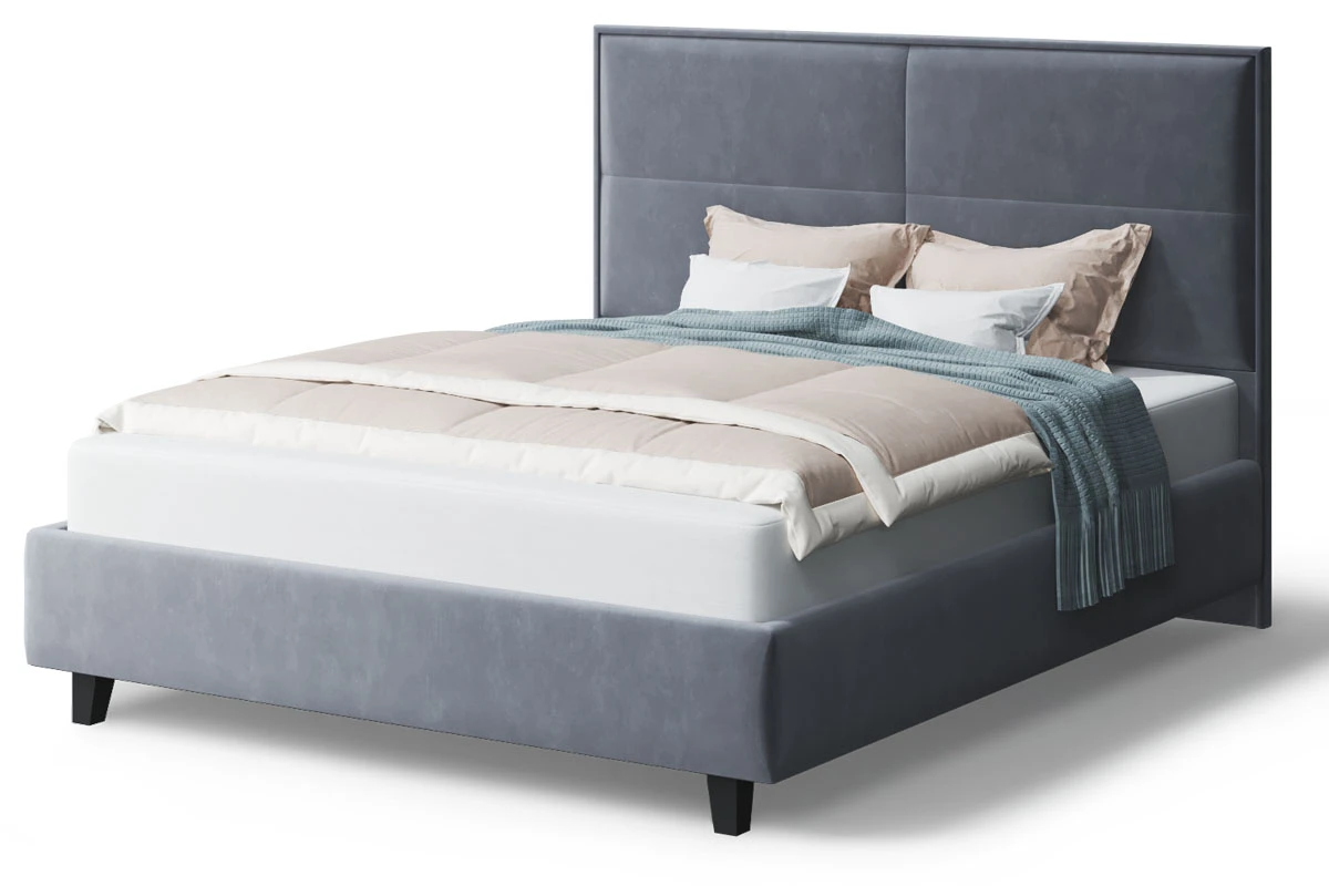 Кровать на опоре Скай с ПМ и бельев. ящ. 180х200 (Бренди лайт 28/Серый) - купить в Озерце