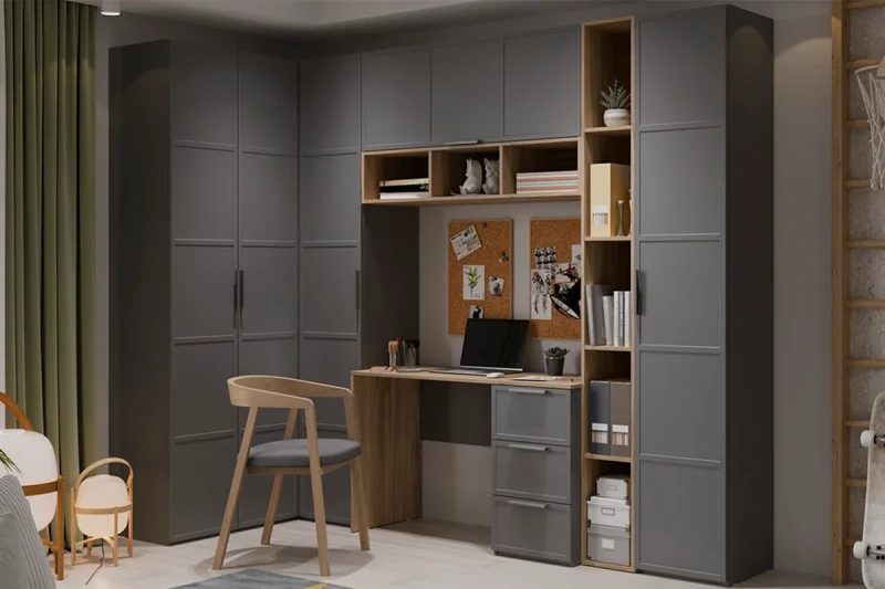 Набор детской мебели Стелла №1 - ГН-402.001 (Серый вулкан/Фон Серый/Яблоня Беллуно) — Мебель-центр Озерцо