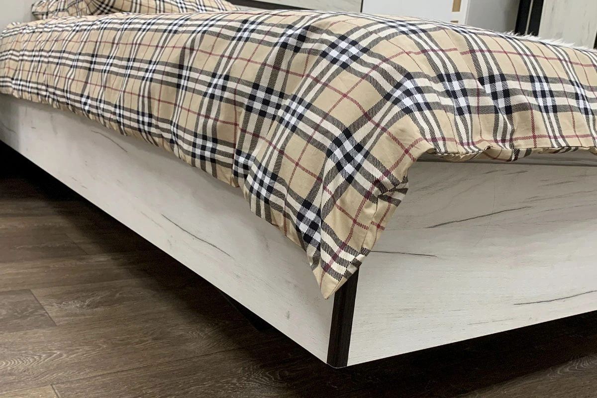 Кровать Крафт КТ3в 140х200 с ПМ (Дуб Крафт белый/Венге) - купить в Озерце