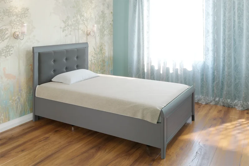 Кровать КР-2032-СО-В 140х200 (Серый Оникс/Велюр) - купить в Озерце
