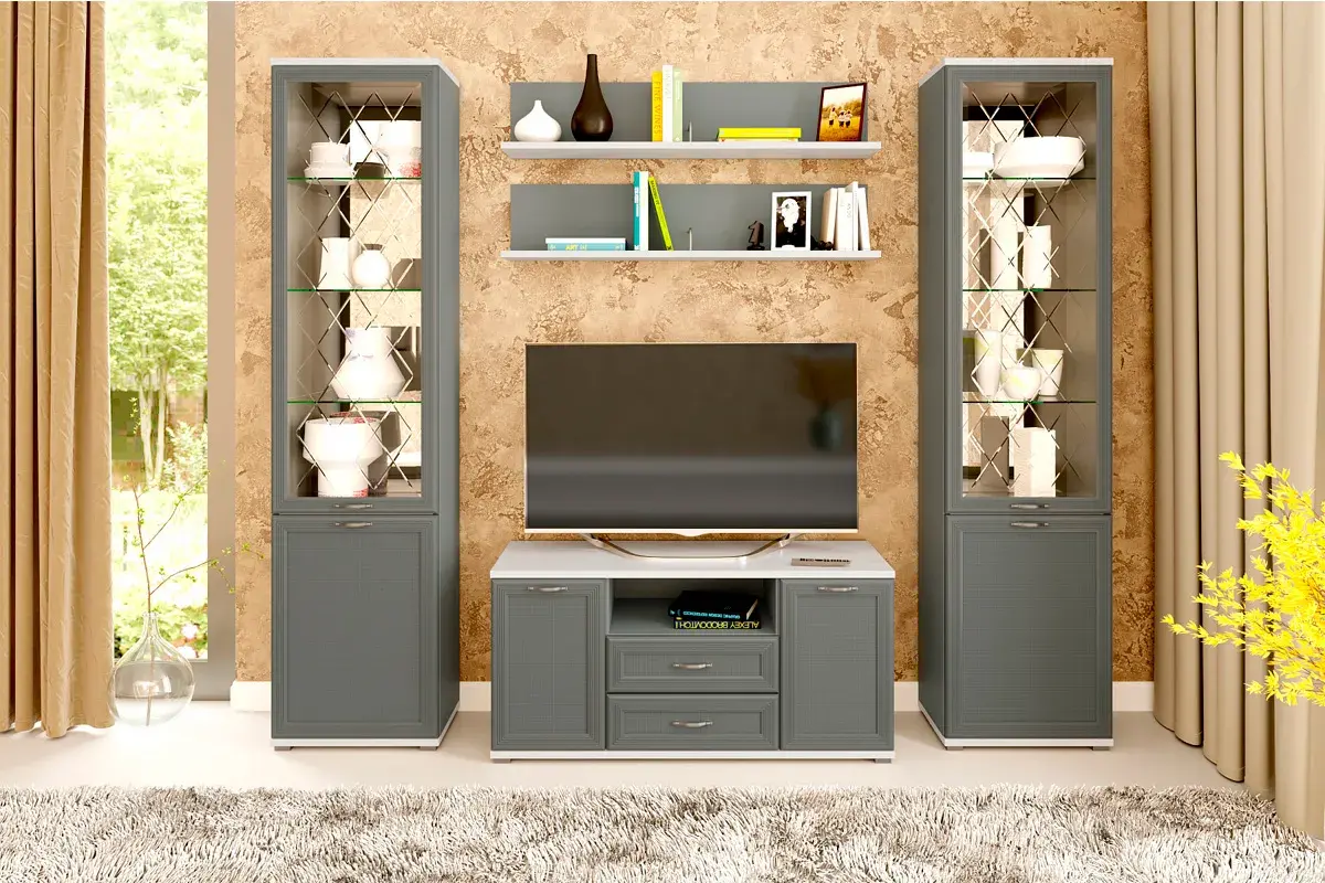 Шкаф многоцелевой ШК-1044-СЯ-СО (Снежный Ясень/Серый Оникс) в мебель-центре Озерцо