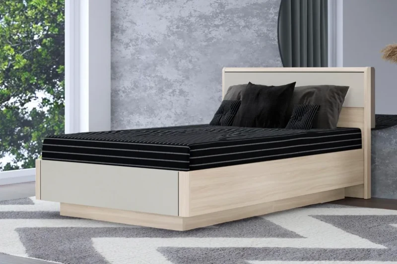 Кровать КР-4002-АС-КМ 140х200 (Ясень Асахи / Кашемир Матовый) - купить в Озерце