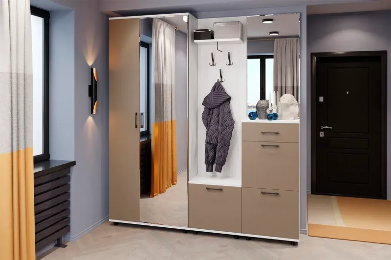 Прихожая Грейс комплект 8 (Снежный Ясень/Латте Матовый) - заказать на Ozerco.com Прихожая Грейс комплект 8 (Снежный Ясень/Латте Матовый) — Мебель-центр Озерцо