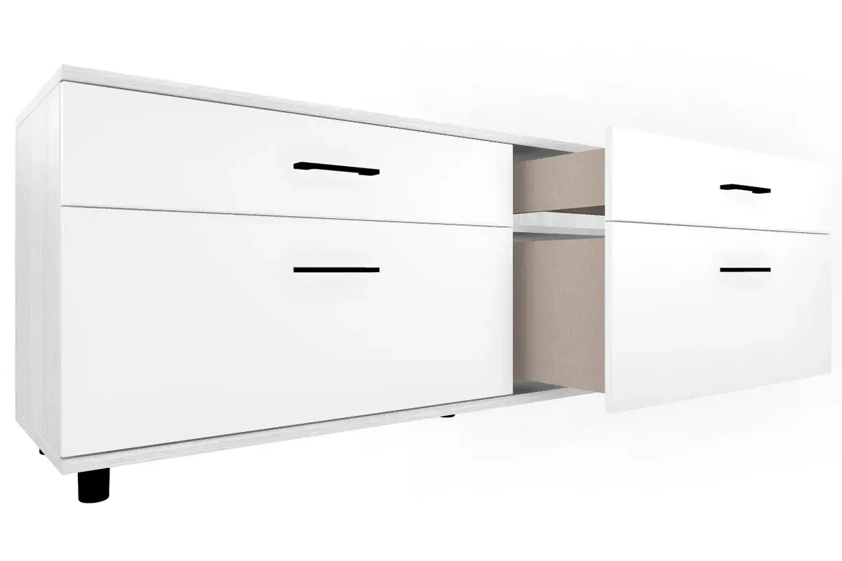 Тумба ТБ-5028-СЯ-БГ (Снежный Ясень/Белый Бриллиант Глянцевый) — Мебель-центр Озерцо