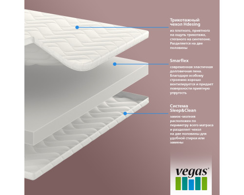 Матрас ортопедический Вегас Хит 5 90х200 - купить в Озерце