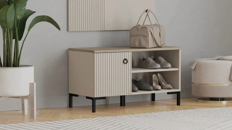 Тумба однодверная Zima 41x85, цвет Дуб сильверджек ореховый+Глиняный серый — купить в Озерце