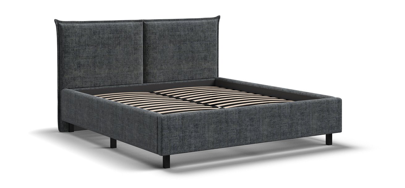 Кровать ЛЕО 160*200 Шенилл IQ серая - купить в Озерце