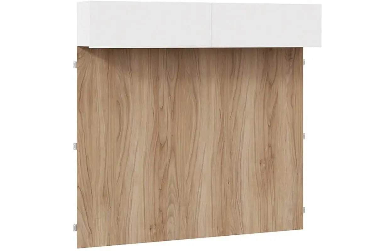 Шкаф навесной с декоративными панелями Порто СМ-393.21.023-24 (Белый жемчуг/Яблоня беллуно/Белый софт) в мебель-центре Озерцо