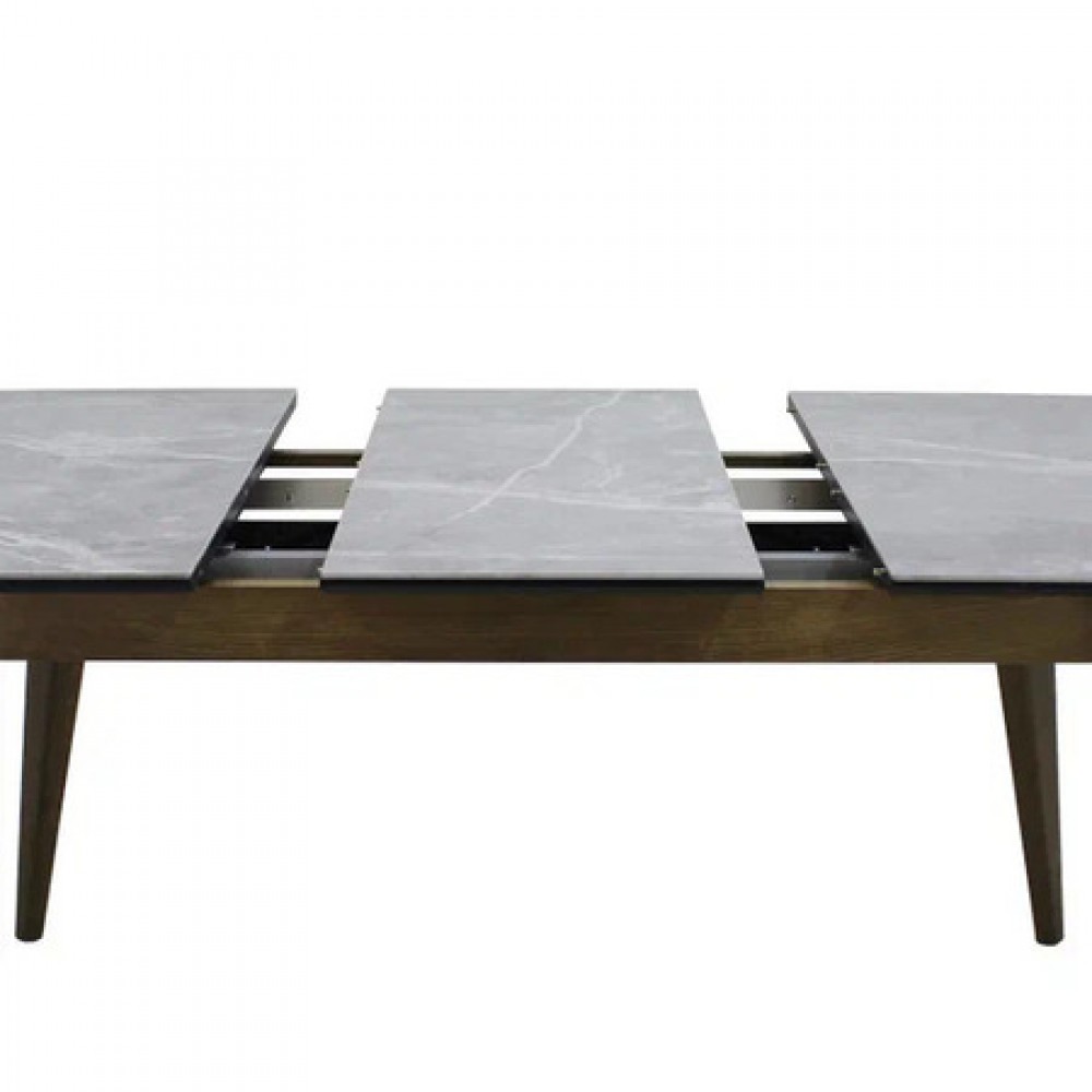 Стол БЕРГАМО-АВТО 89x160/200 керамика сер.мрамор мат/дуб олово - купить в Озерце