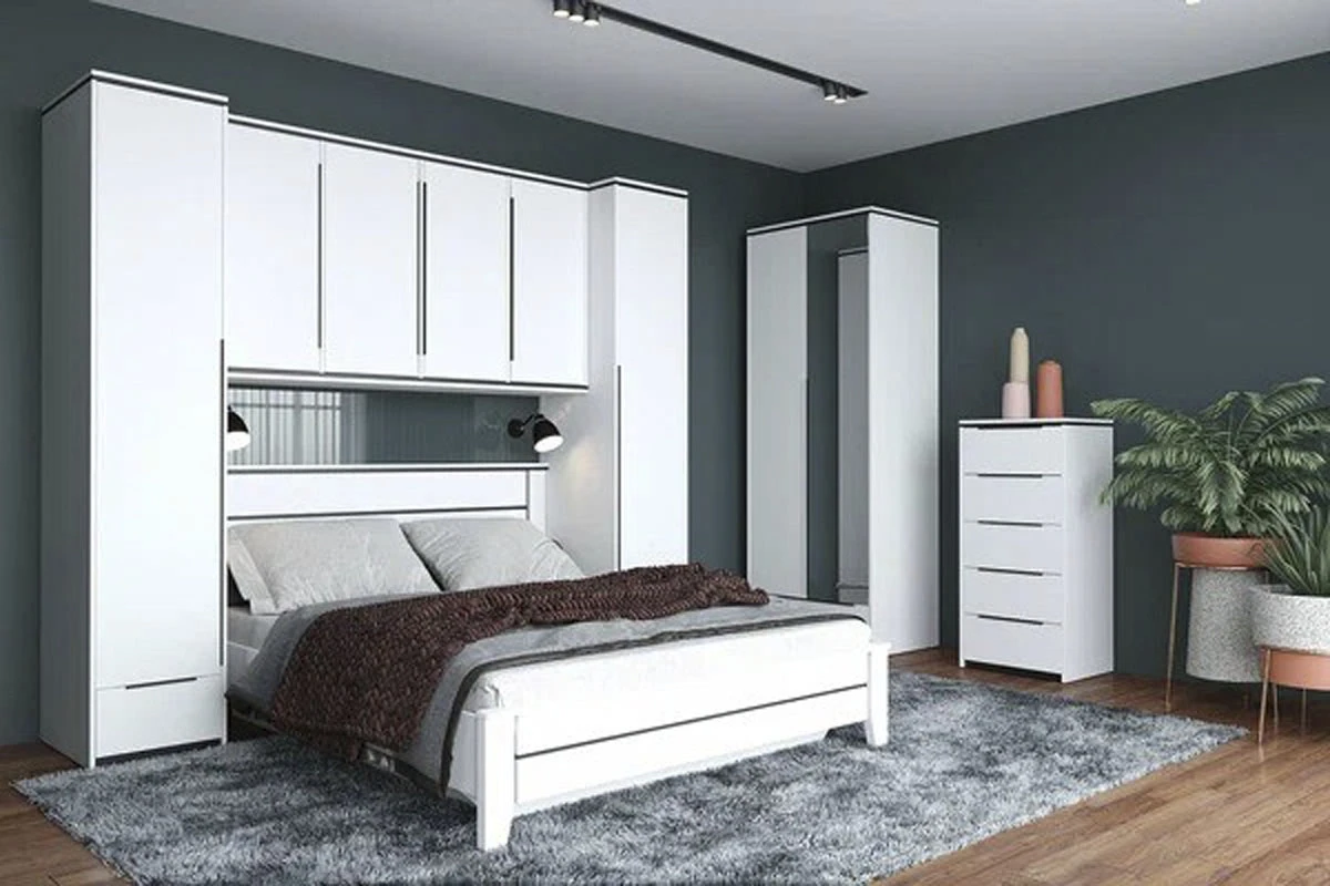 Кровать Scandica Wilma 34 с ПМ 160х200 (Белый гладкий/Чёрный гладкий) - купить в Озерце