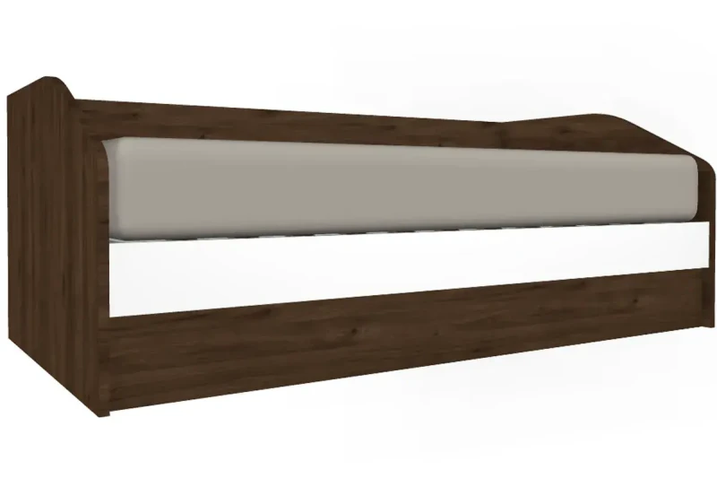 Кровать КР-118-ГТ-БГ 90х190 (Гикори Джексон Темный/Белый Бриллиант Глянцевый) - купить в Озерце