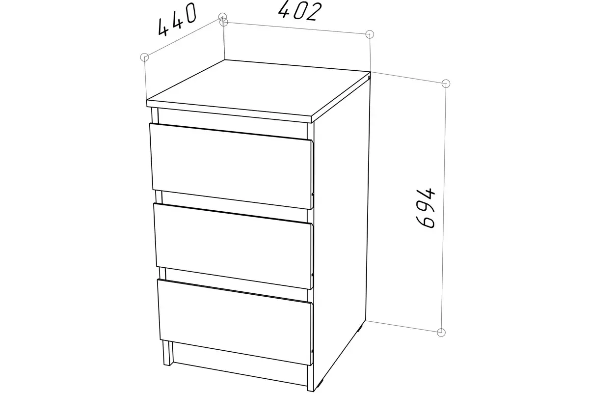 Тумба прикроватная Stern Т-9 (3Я) (Дуб Вотан) 72677832 — Мебель-центр Озерцо