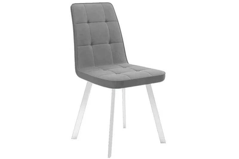 Стул Рони (Белый муар/Микровелюр BRENDY Grey) - купить в Озерце