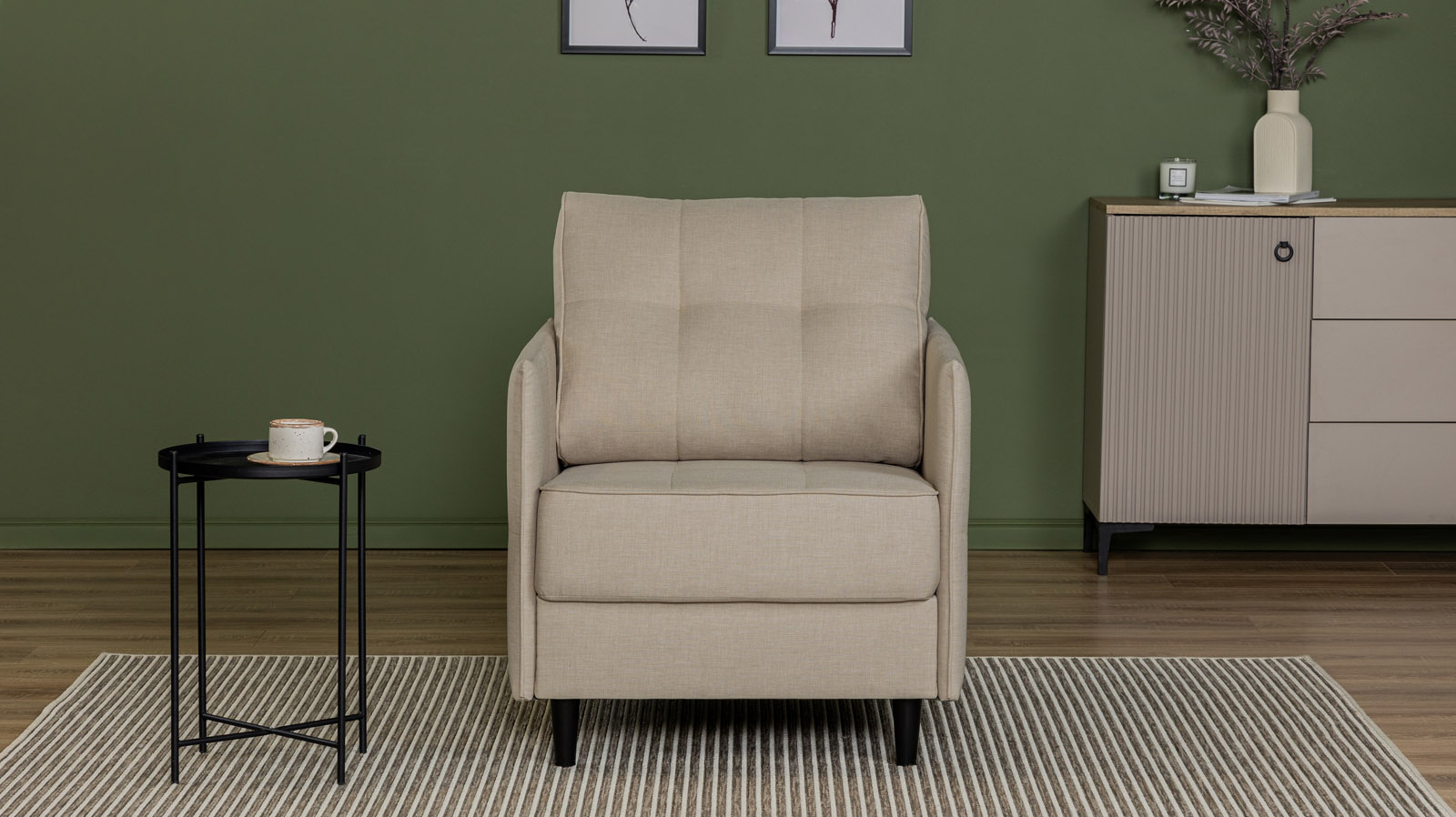 Кресло Amani Pro, Тк. Lidot beige (подлокотник: 5 см) 73.5x89 — купить в Озерце