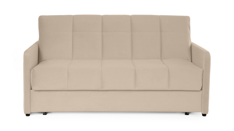 Диван - кровать Domo Pro с узкими подлокотниками, стежка квадрат, ткань Casanova Milk 180x216 — в мебель-центре Озерцо