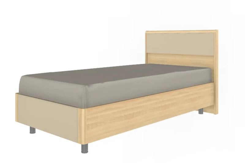 Кровать КР-5005-АС-КМ 90х190 (Ясень Асахи/Кашемир Матовый) - купить в Озерце