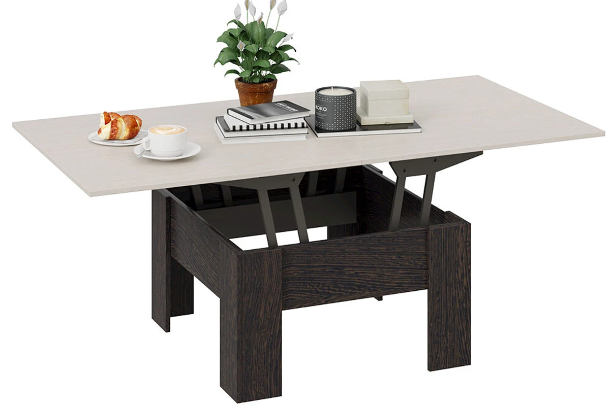 Стол журнальный Тип 10 (Венге Цаво/Дуб Белфорт) — Мебель-центр Озерцо