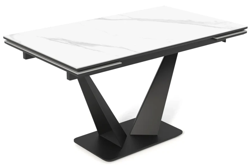 Стол обеденный Ниагара 1400(2000) (ст. №2 / Керамика 9806035 / МДФ Черный кварц / Металл черный) - купить в Озерце