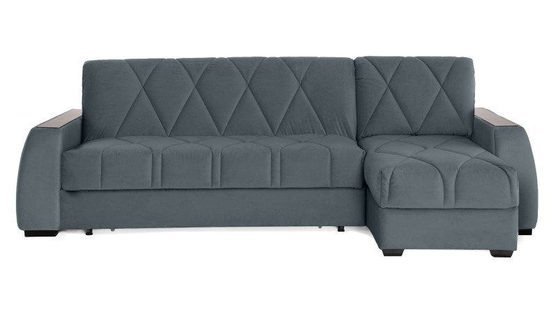 Диван угловой Domo Pro с полками цвета ясень, стежка ромб, ткань Sky Velvet 18 180x216 — купить в Озерце