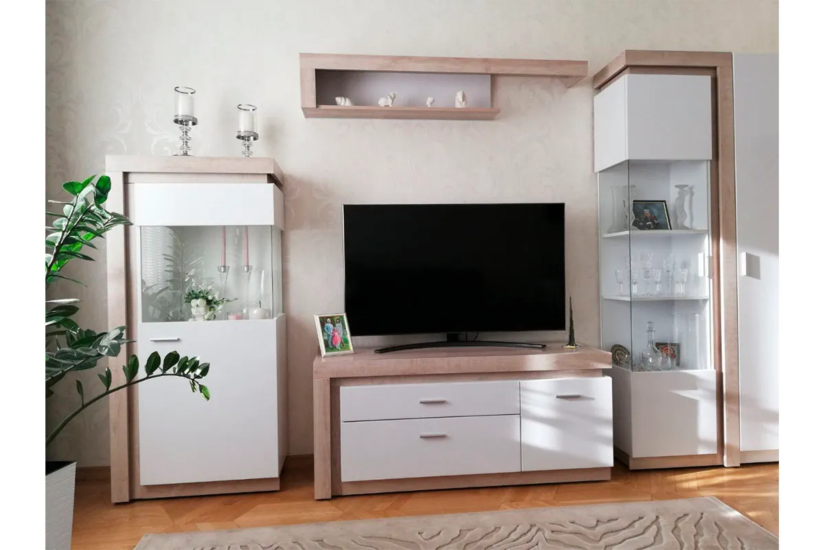 Полка навесная Люмен 4 белый снег глянец — Мебель-центр Озерцо