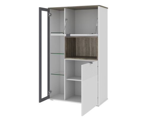 Симпл Шкаф с витриной 1V2DN — Мебель-центр Озерцо