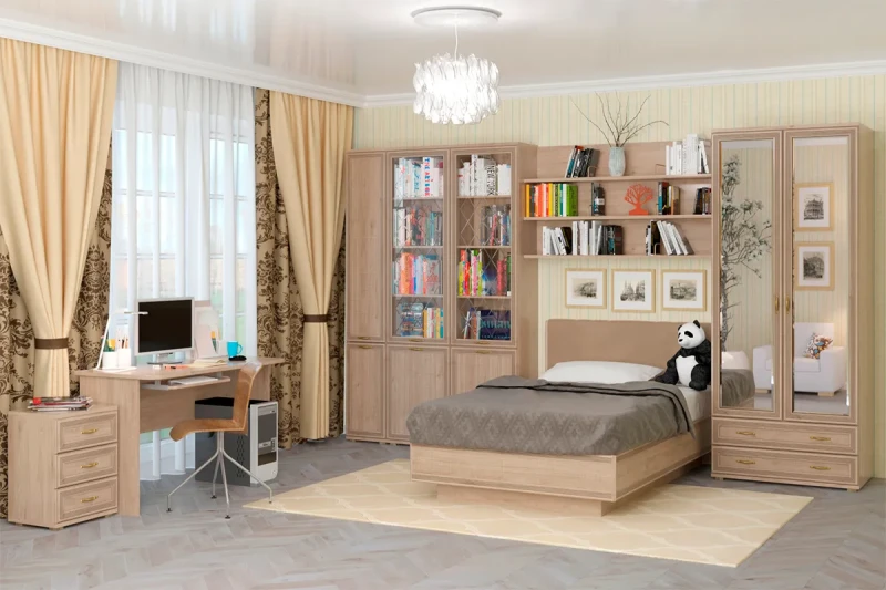 Детская Карина-4 (Гикори Джексон Светлый) — Мебель-центр Озерцо