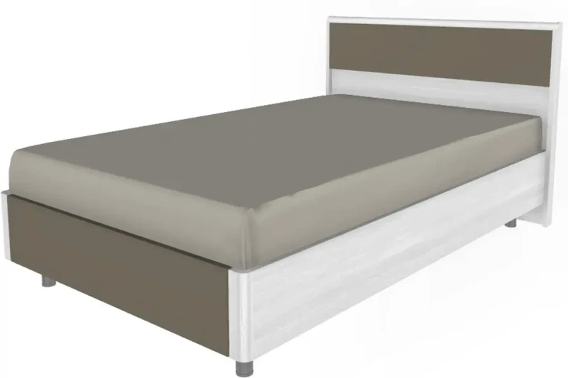 Кровать КР-5001-СЯ-ЛМ (Снежный Ясень/Латте Матовый) - купить в Озерце