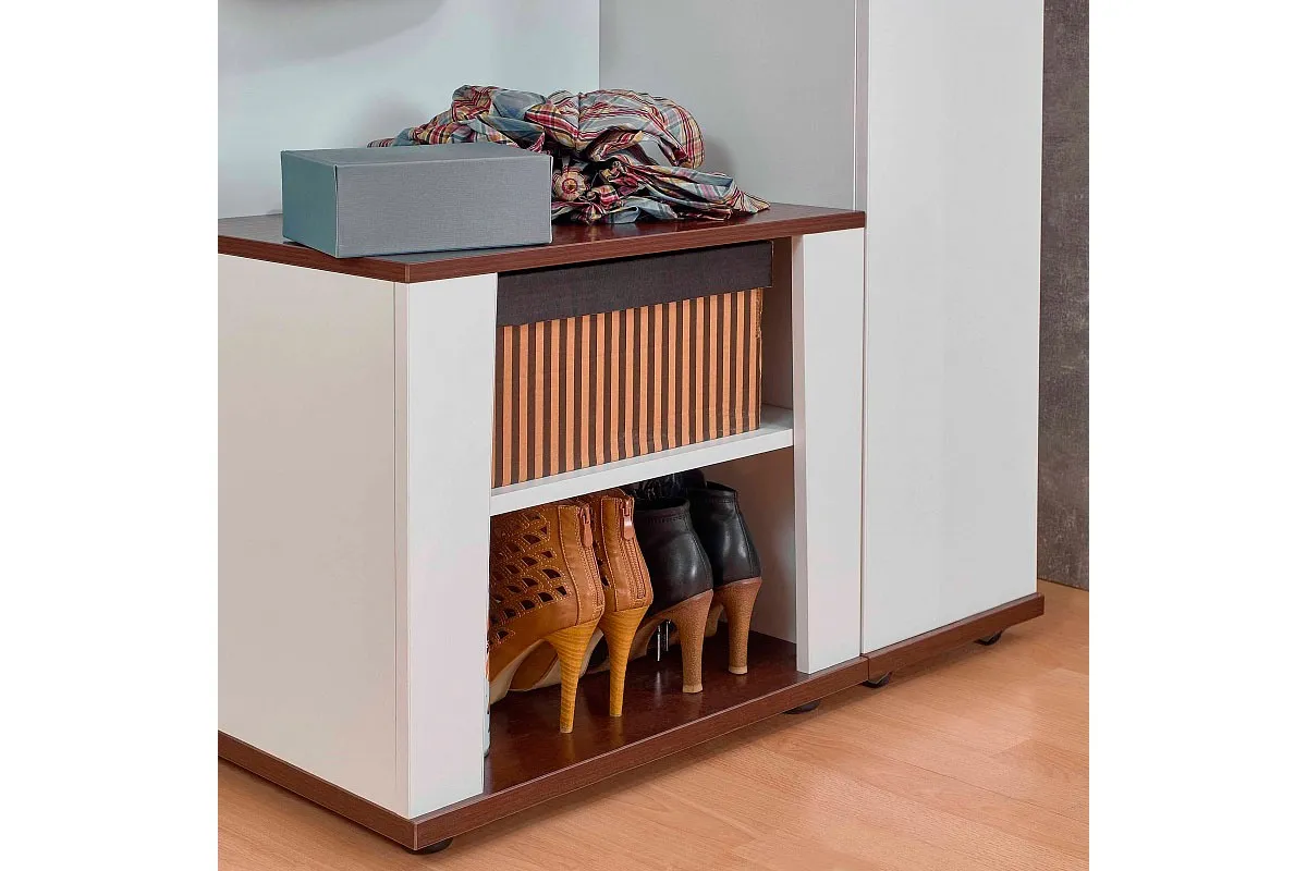 Вешалка Норвуд 74 (Белый/Орех шоколадный) — Мебель-центр Озерцо