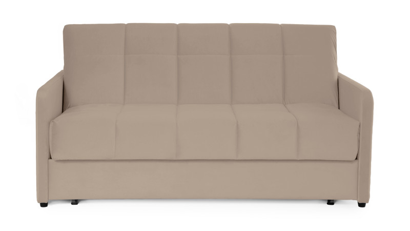 Диван - кровать Domo Pro с узкими подлокотниками, стежка квадрат, ткань Sky Velvet 03 180x216 — купить в Озерце