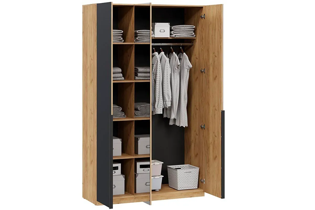 Шкаф комбинированный Джоли (Дуб Крафт золотой/Графит матовый) в мебель-центре Озерцо