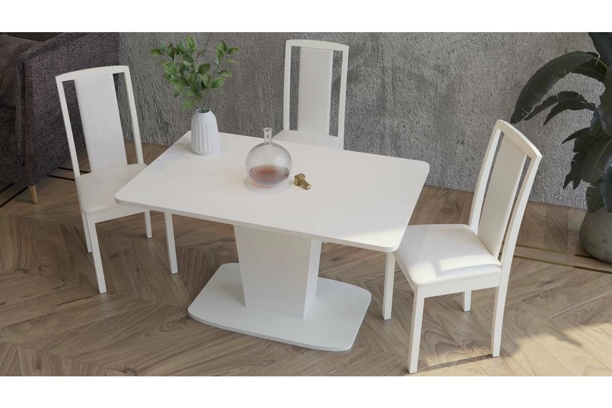 Стол обеденный раздвижной Киото-28 (Белый) - купить в Озерце