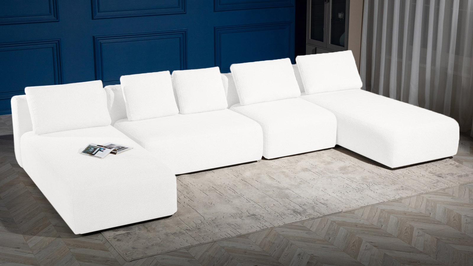 Диван модульный Molto, 4 секционный, 170+125+85+170+85+125+85+85, ткань Soul 000 57 — купить в Озерце