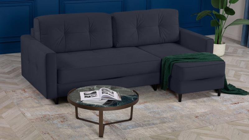 Диван Amani Pro угловой с широкими подлокотниками, ножки: пластик, Тк. Casanova Scandy 156x237 — купить в Озерце