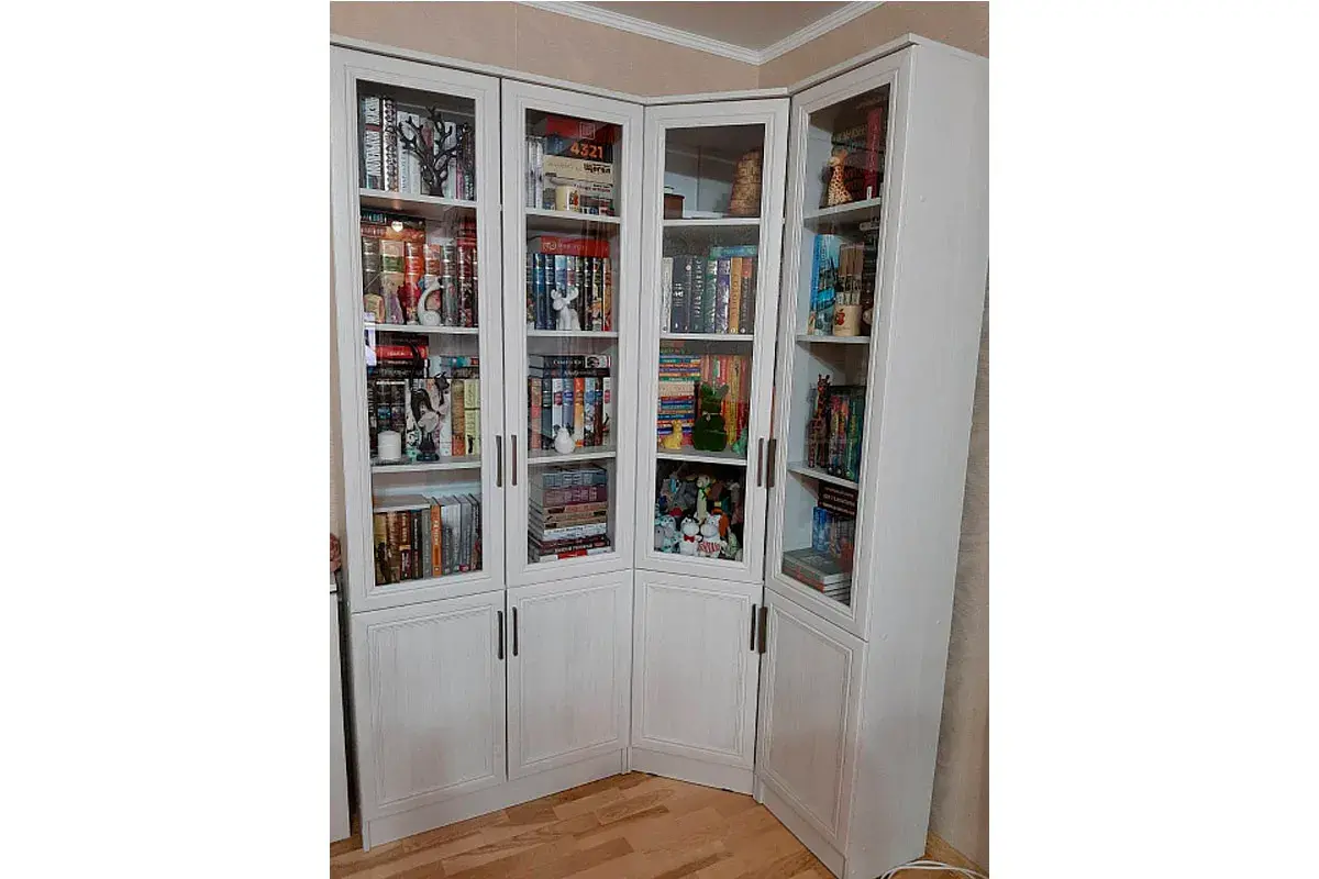 Шкаф книжный Принцесса 400 (Анкор белый) в мебель-центре Озерцо