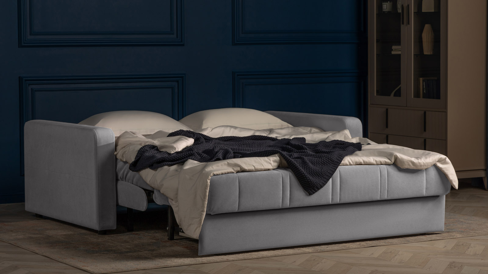 Диван - кровать Domo Pro стежка ромб, ткань Sky Velvet 08 160x216 — в мебель-центре Озерцо
