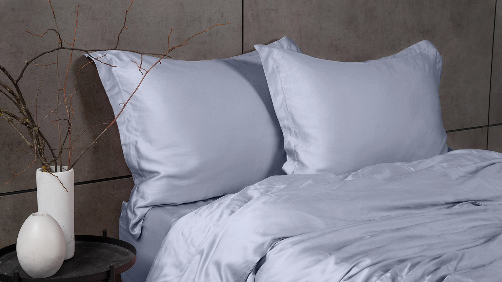 Постельное белье Comfort Solid Tencel, цвет: Васильковый (односпал) 140x205, без простыни в мебель-центре Озерцо